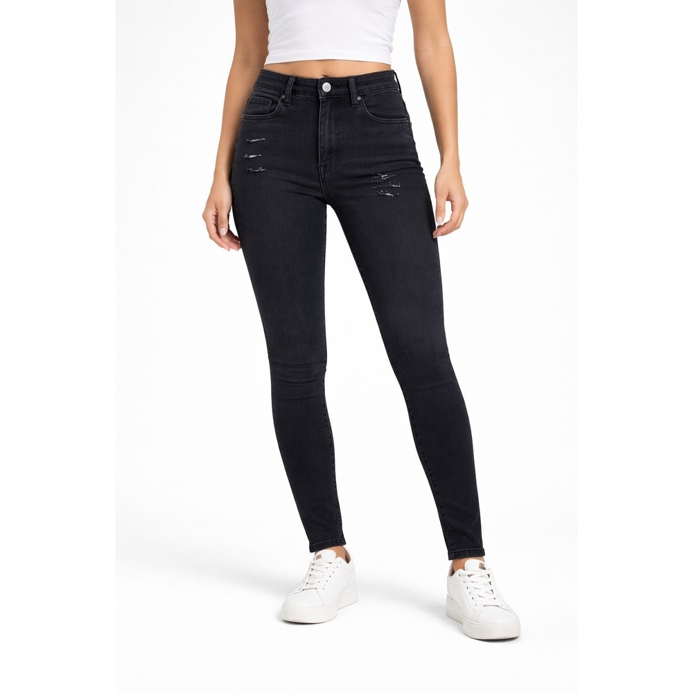 American Eagle Highest Rise Jegging Black Distressed Jeans Womens size 4 Regular